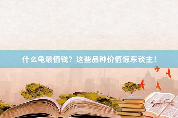 什么龟最值钱？这些品种价值惊东谈主！